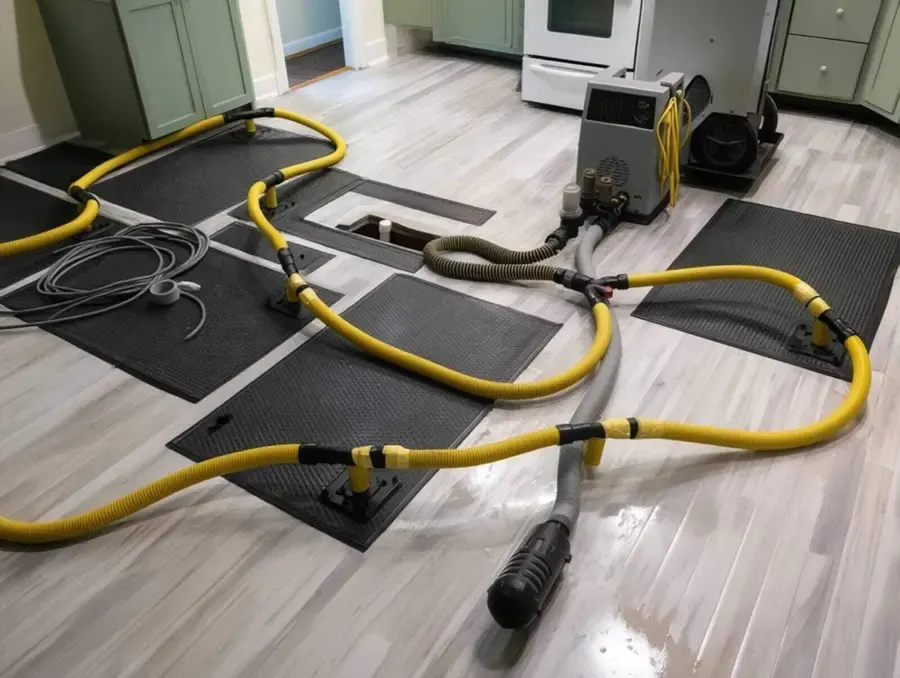 Drying a floor after a slab leak in Old Agoura